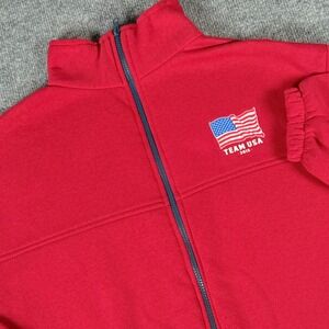 Retro Team USA Olympic Games Red Fleece Full Zip Jacket XL 2015 Sporty Patriotic